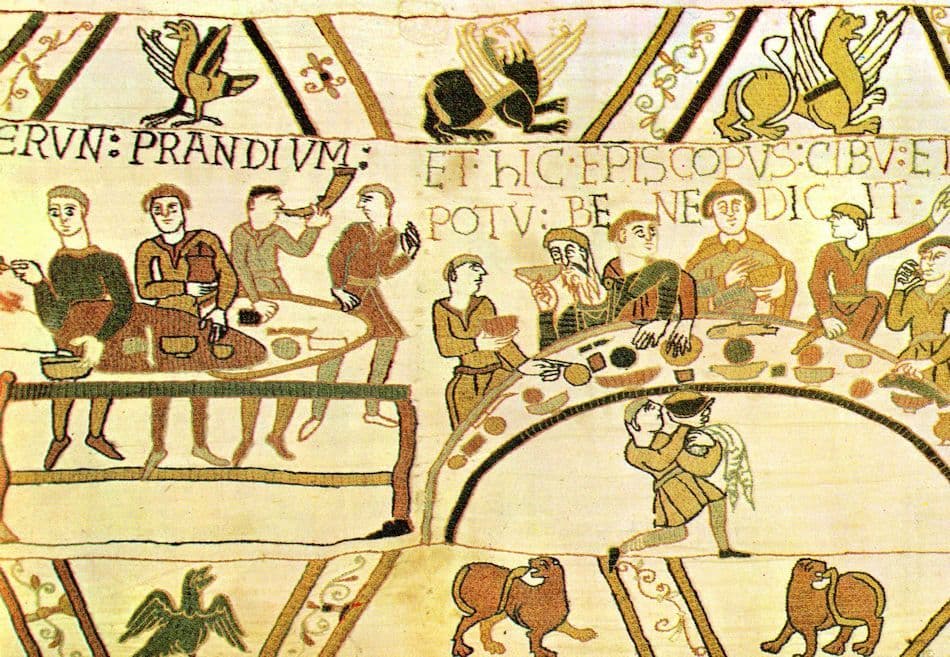 Tapisserie De Bayeux William Banqueting With Bishop Odon & Barons Postcard