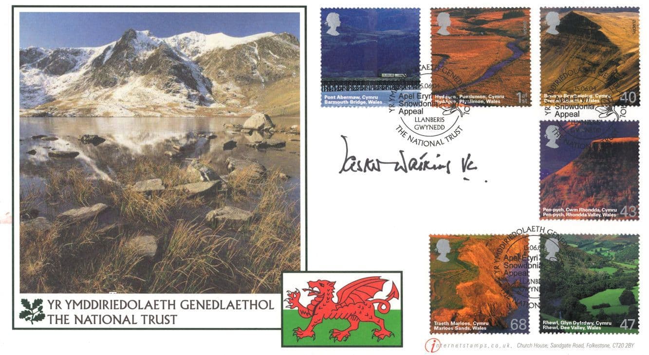 Tasker Watkins Military Victoria Cross Wales National Trust Hand Signed FDC