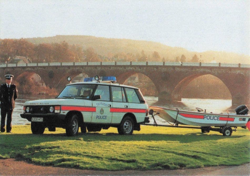 Tayside Police Car & Loch Rescue Patrol River Boat Scottish Trade Photo Card