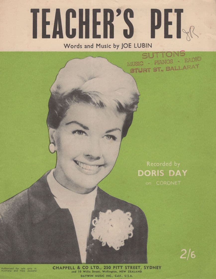 Teachers Pet Doris Day 2x Australian Sheet Music
