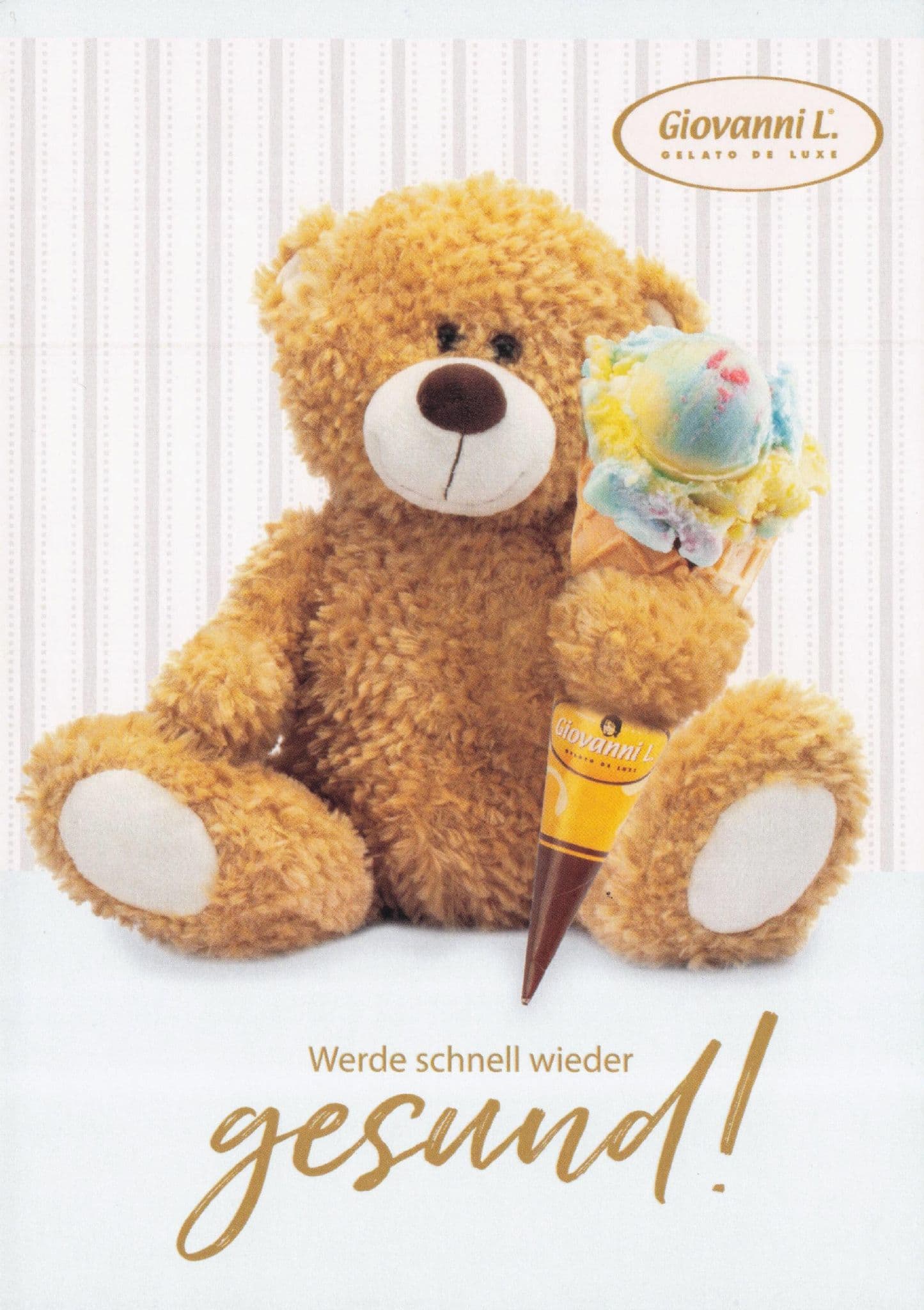 Teddy Bear Advertising Giovanni Ice Cream Cornet German Postcard