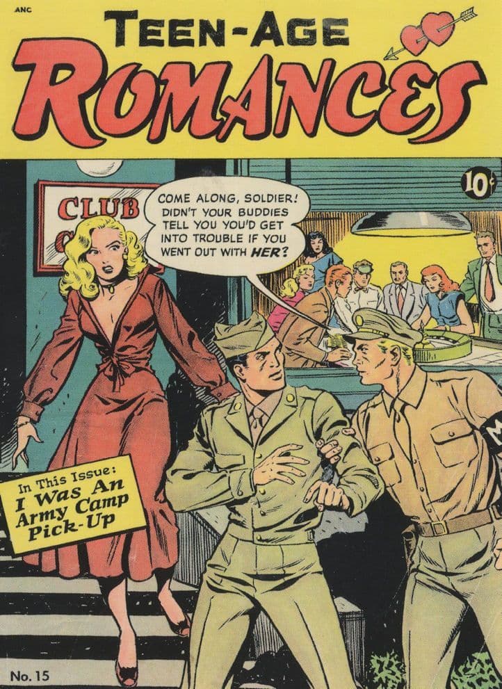 Teenage Romances Military Army Pick Up Girl 1950s Comic Postcard