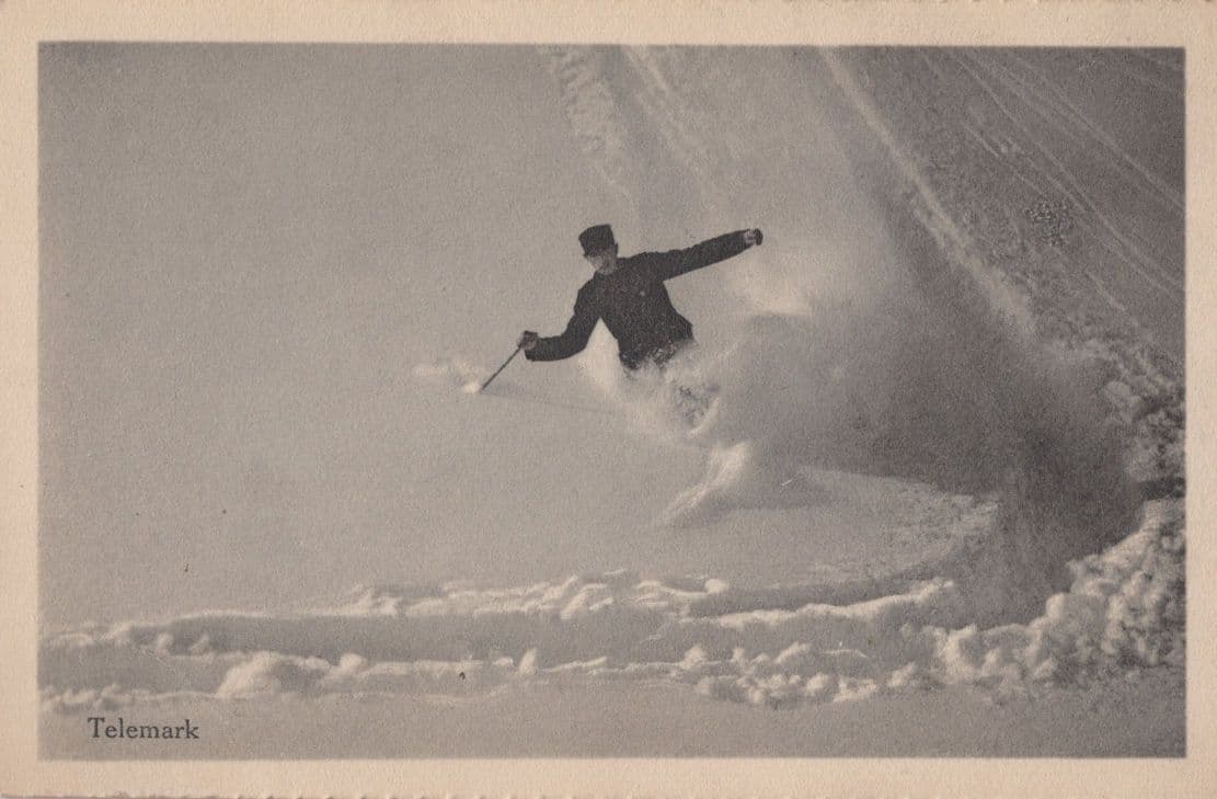 Telemark Skiing Switzerland Old Zurich Postcard