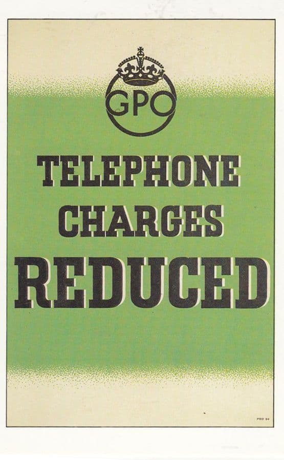 Telephone Charges Reduced 1930s Phone Advertising Poster Comic Humour Postcard