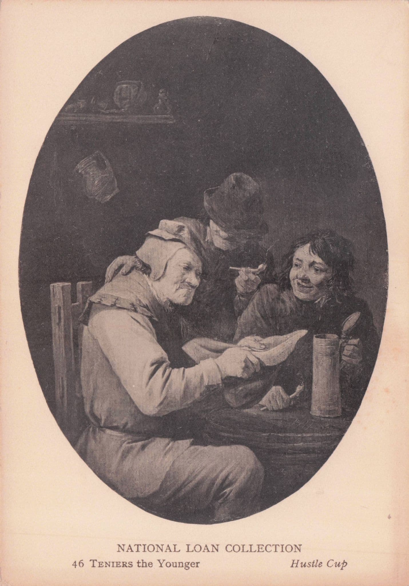 Teniers The Younger Hustle Cup Vintage Rare Painting Postcard