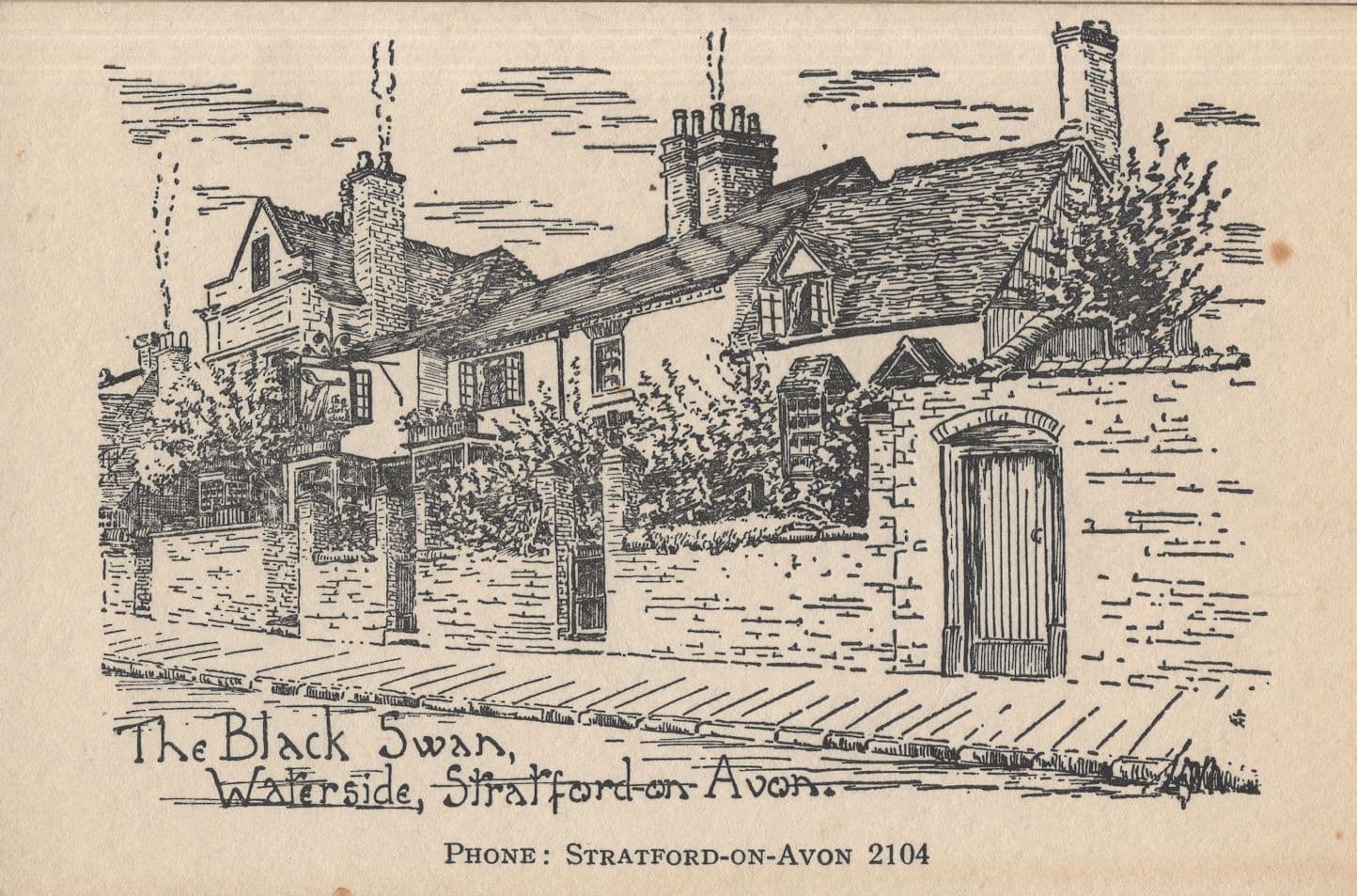 Tennis at Black Swan Hotel Pub Stratford Upon Avon Boating Warks Postcard