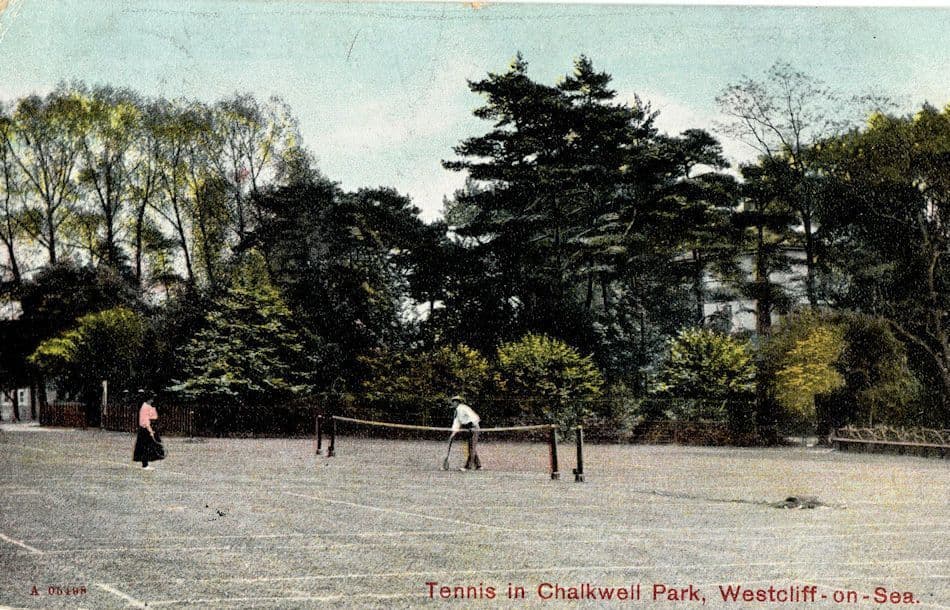 Tennis at Chalkwell Park Southend On Sea Antique Postcard