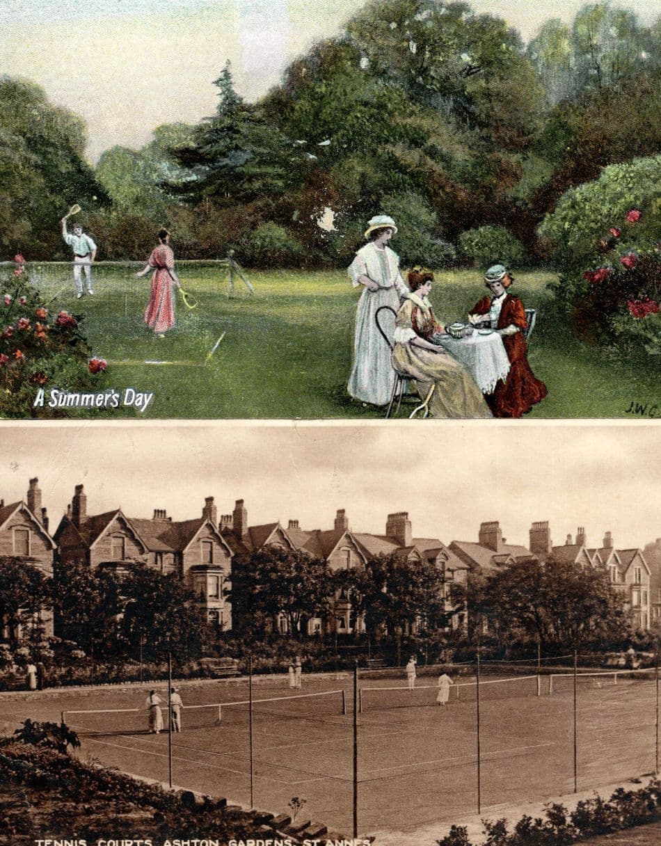 Tennis Courts Ashton Gardens St Annes Lancashire 2x Old Postcard