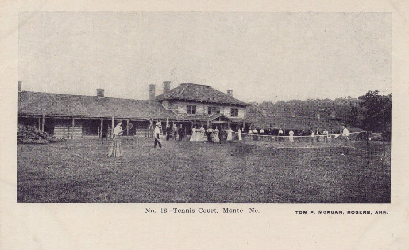 Tennis Courts at Monte Ne Arkansas USA Antique Rare Postcard