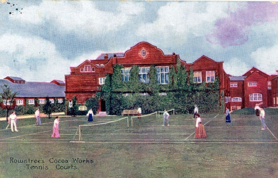 Tennis Courts at Rowntree Cocoa Works Worcester Old Postcard