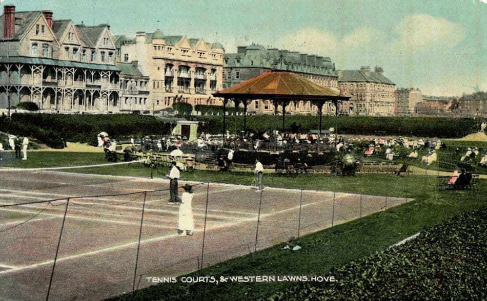Tennis Courts Hove Sussex Antique Postcard