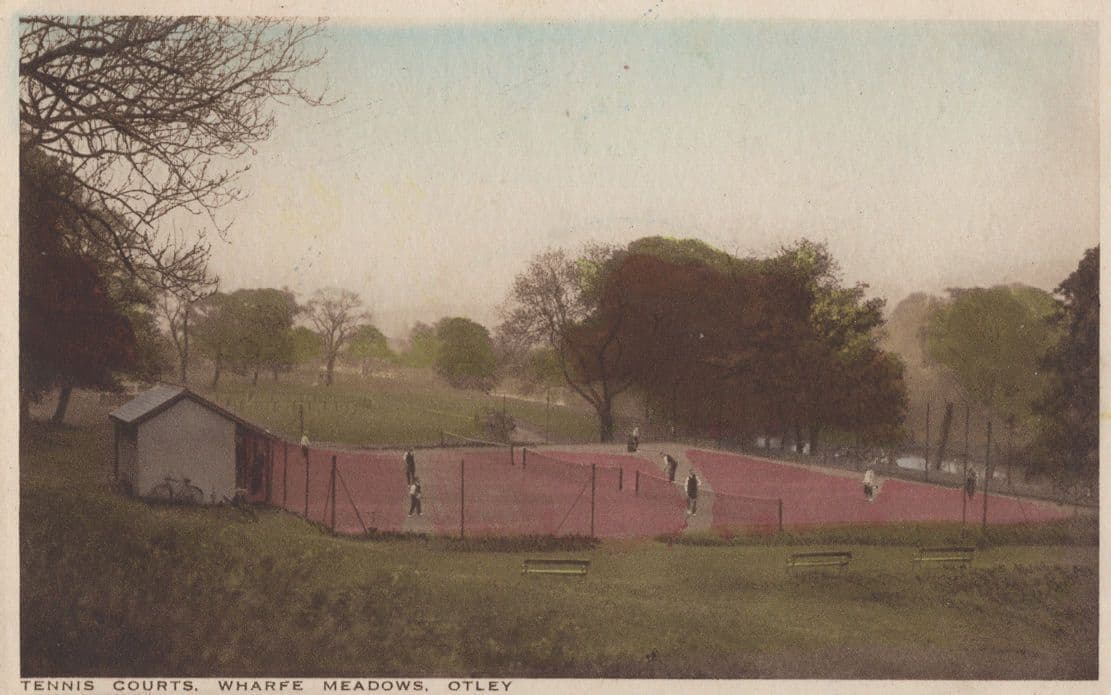 Tennis Courts Wharfe Meadows Otley Leeds Antique Postcard