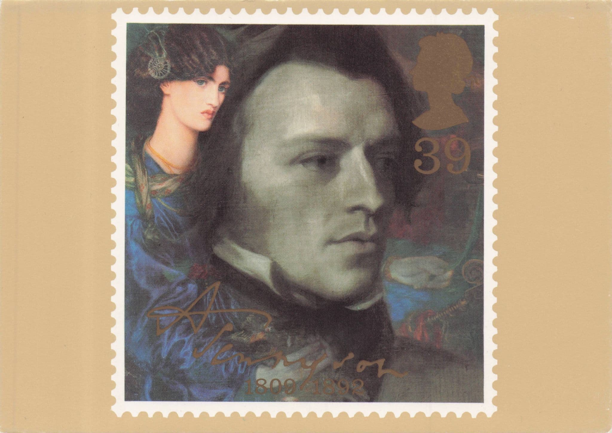 Tennyson by Dante Gabriel Rossetti Royal Mail FDC Postcard