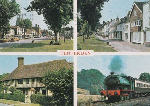 Tenterden Kent Railway Station Train Village Postcard