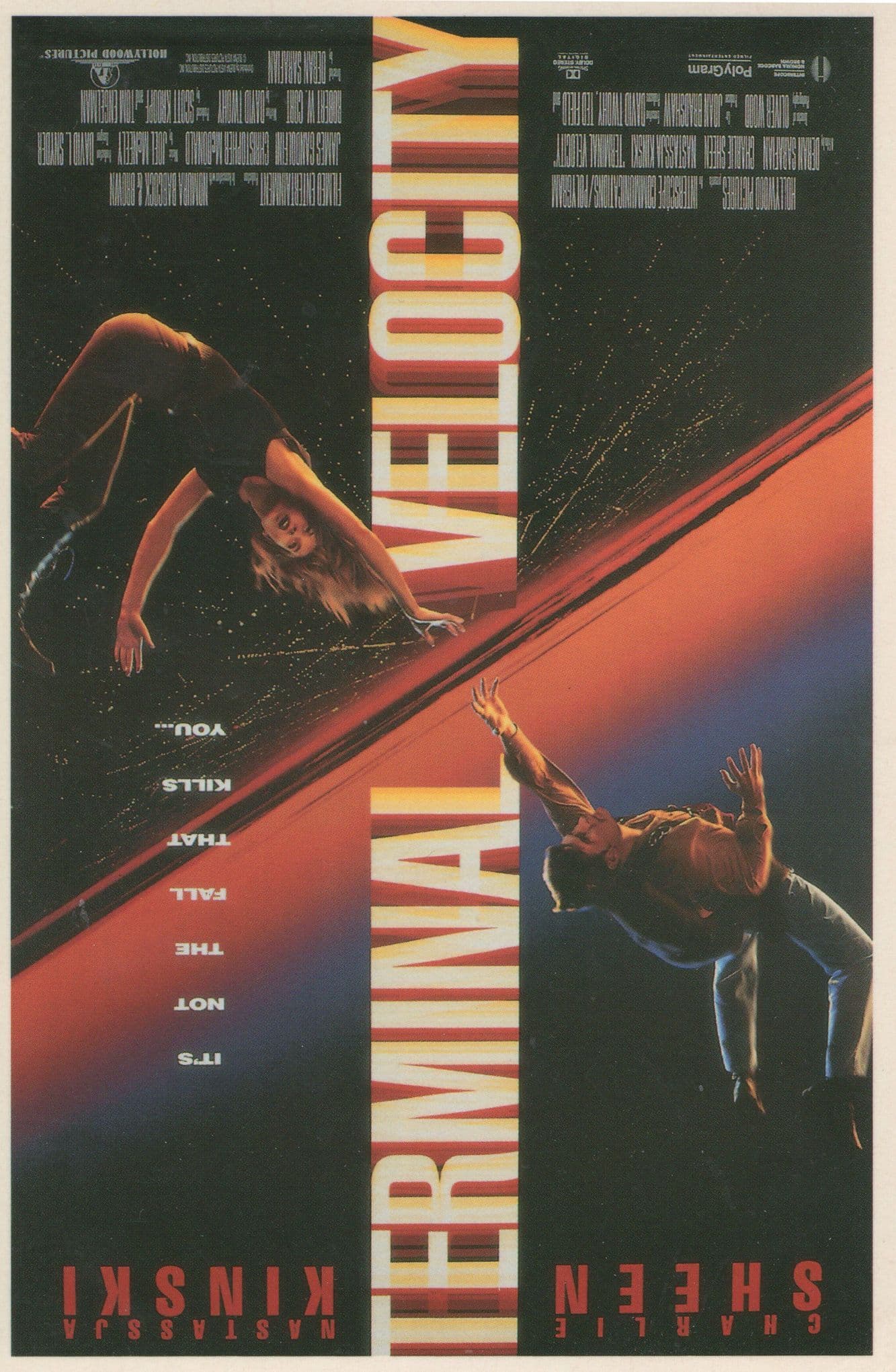 Terminal Velocity Charlie Sheen Film Movie Postcard