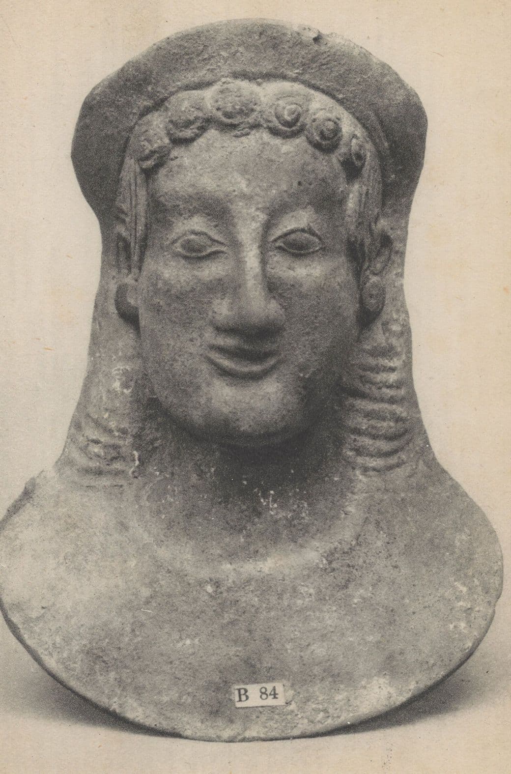 Terracotta Mask of A Woman Greek Sculpture London Postcard