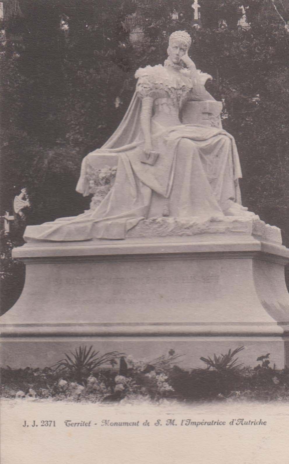 Territet Switzerland Monument SM Imperatrice D'Autriche Sculpture Postcard