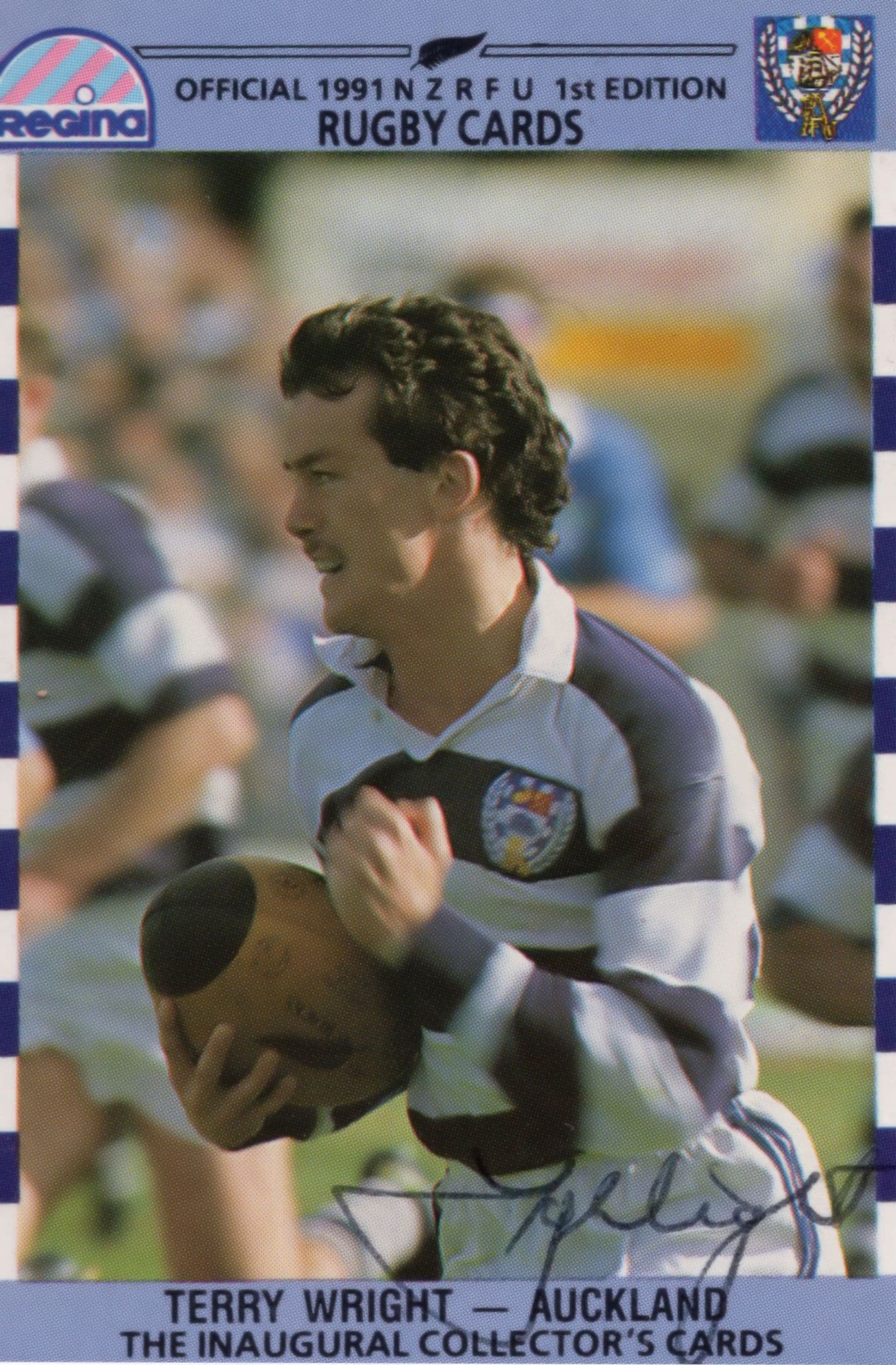 Terry Wright Auckland New Zealand Rugby Hand Signed Rugby Photo