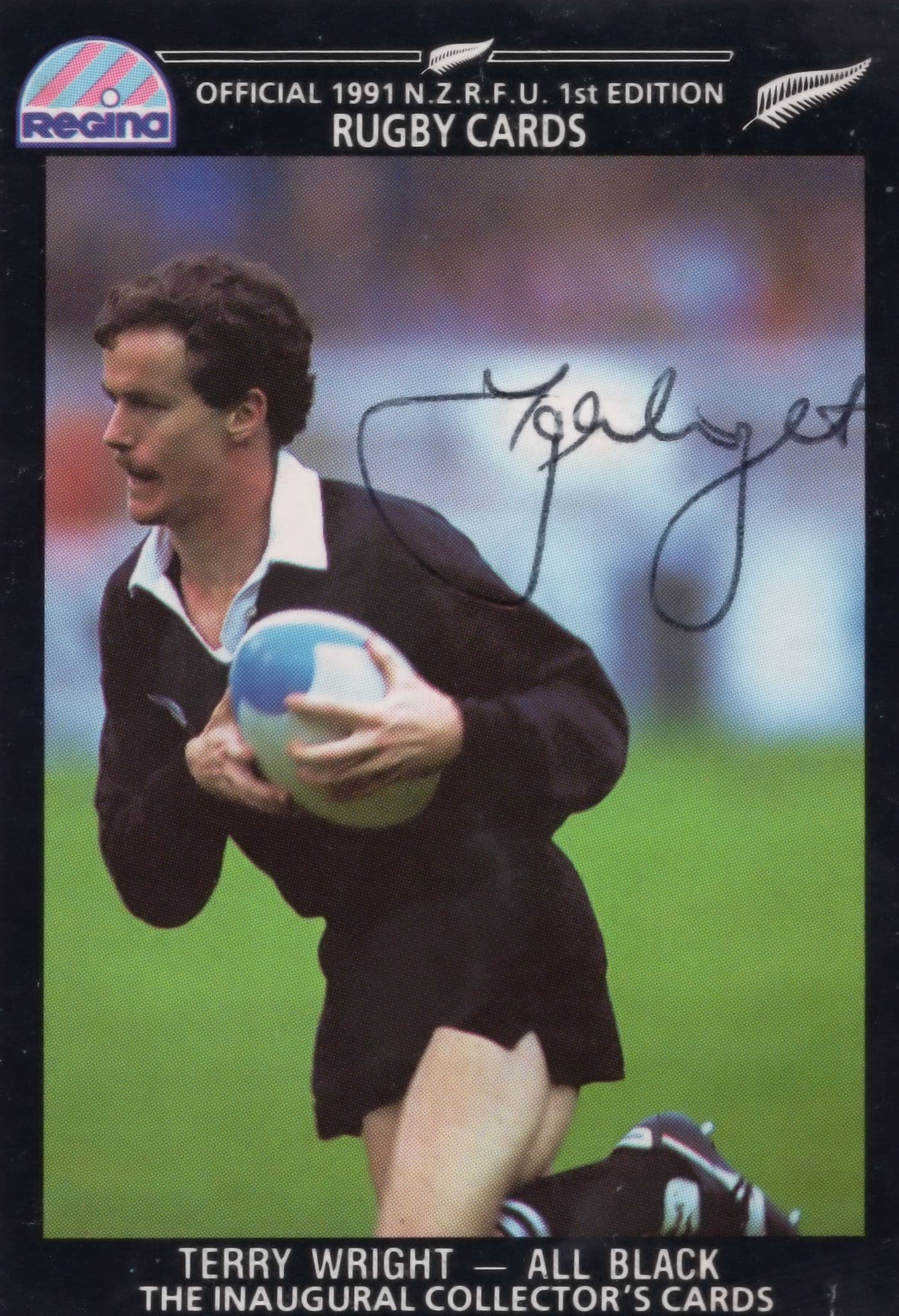 Terry Wright New Zealand Rugby All Blacks Hand Signed Rugby Photo