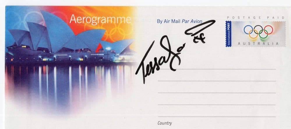 Tessa Sanderson Javelin Gold Medal Olympics Hand Signed Autograph