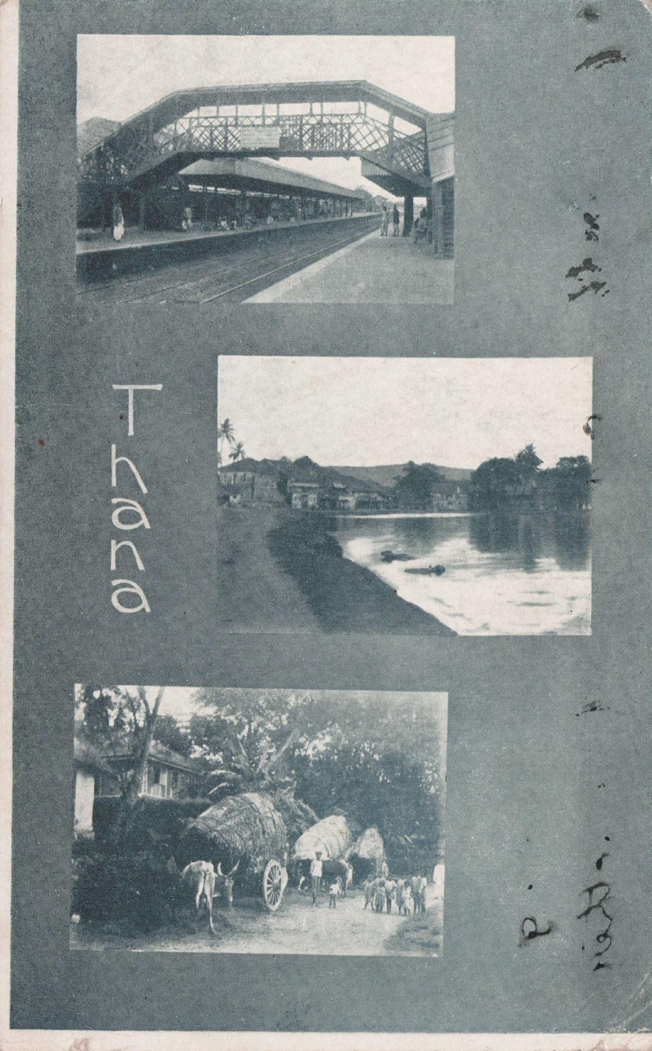 Thana Maharashtra India Railway Station Farming Old Postcard