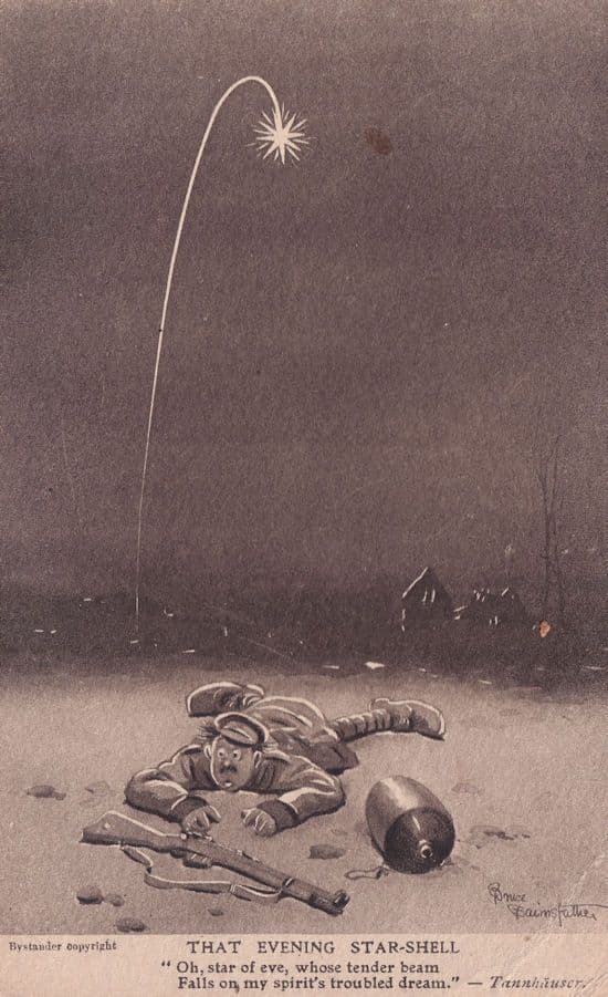That Evening Star Shell Military Old Comic Postcard