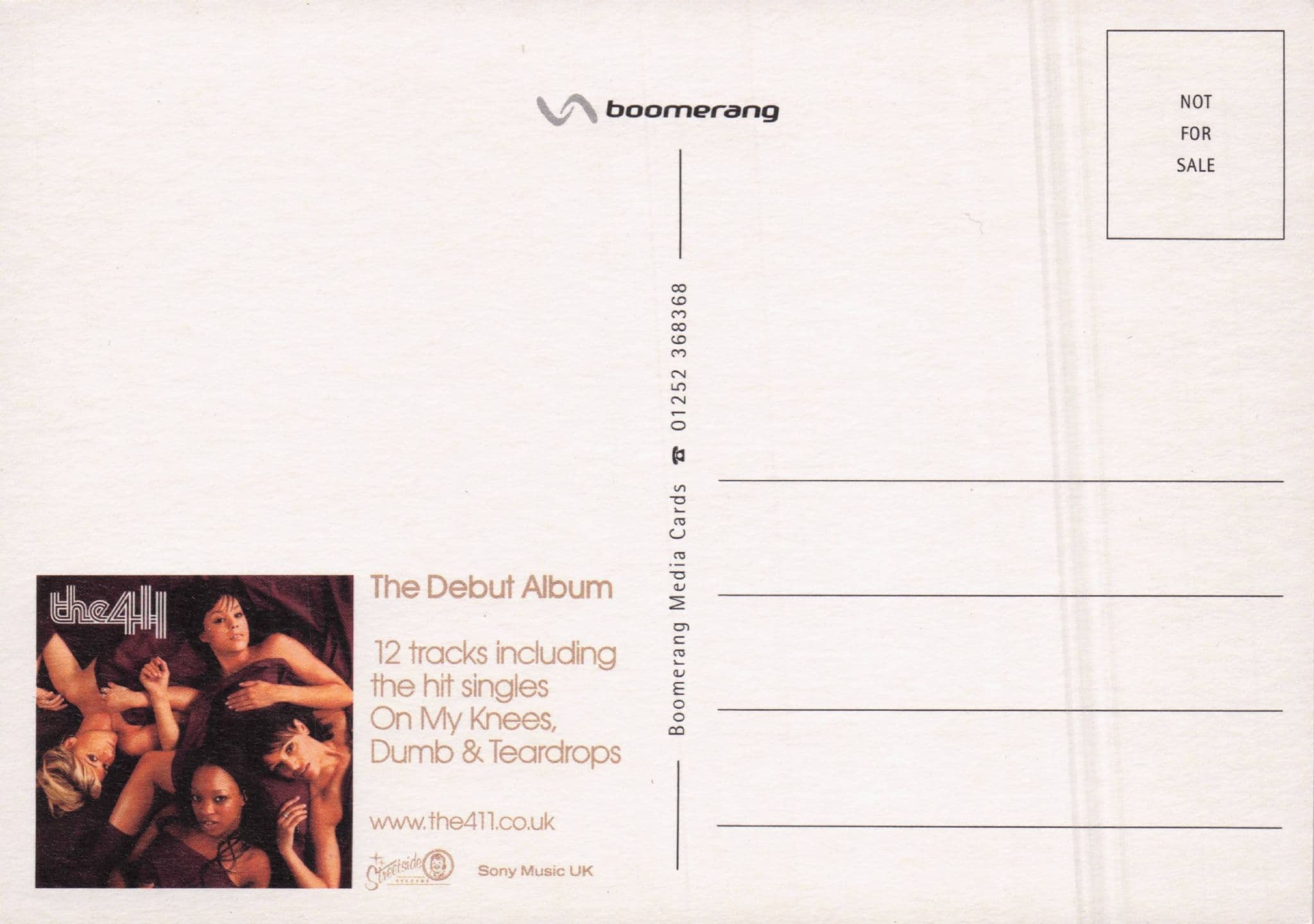 The 411 English Girl Pop Group Music CD Launch Advertising Postcard