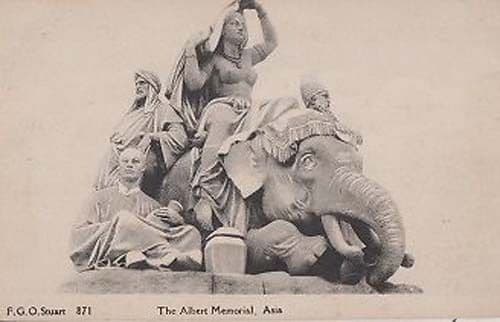 The Albert Memorial Museum Asia Asian Statue Sculpture Old Rare Postcard