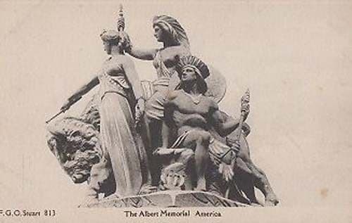 The Albert Memorial Museum Statue America Monument Old Rare Postcard