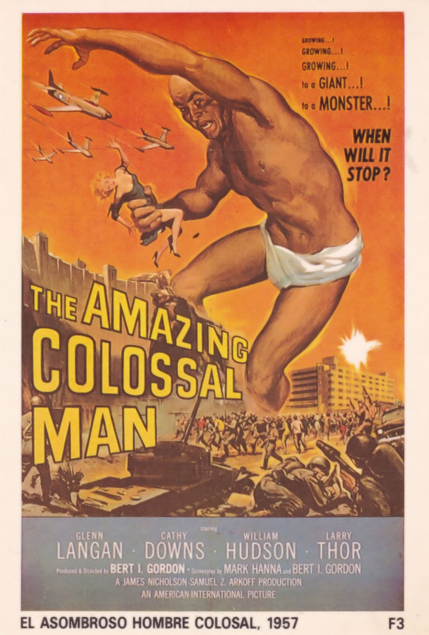The Amazing Colossal Man B Movie Film Poster Postcard