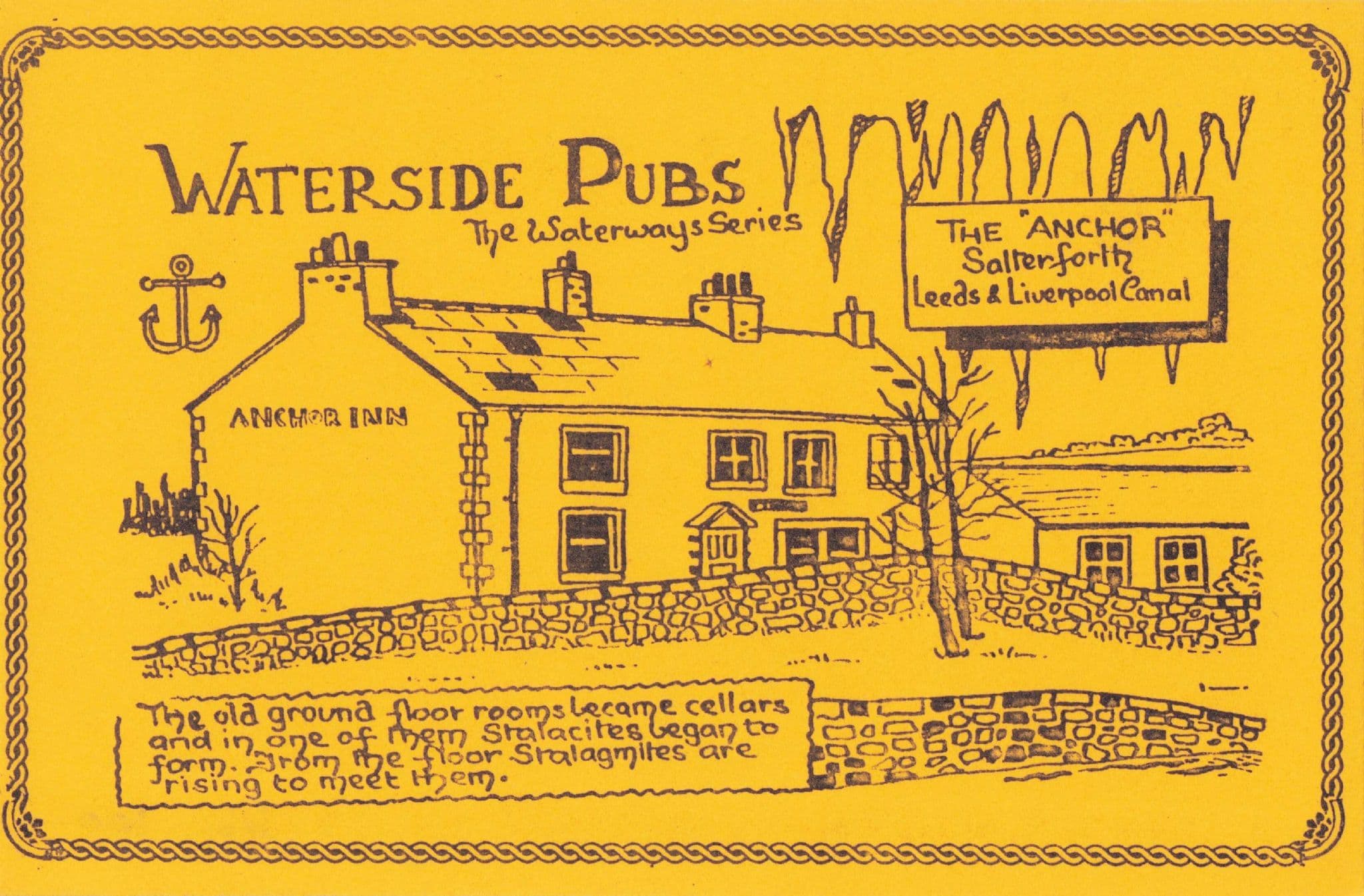 The Anchor Pub Salterforth Leeds Canal Ltd Edn Of 100 Postcard