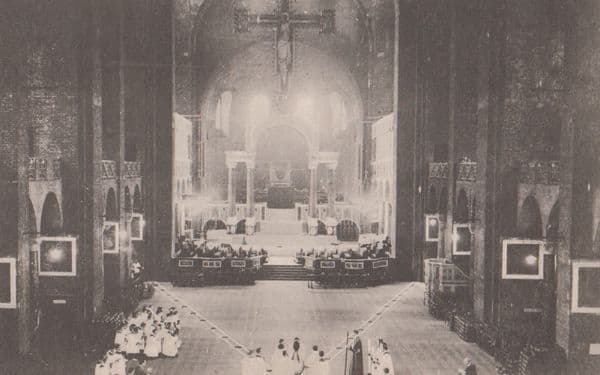 The Archbishop In Prayer Tracing Alphabets Praying Religious Vintage Postcard