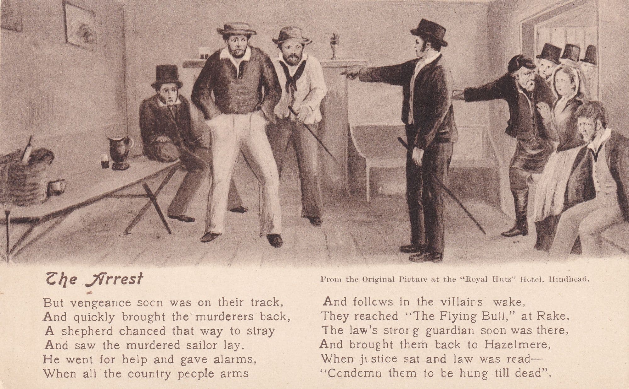 The Arrest Sailor Murder at Hazlemere Bucks Old Postcard