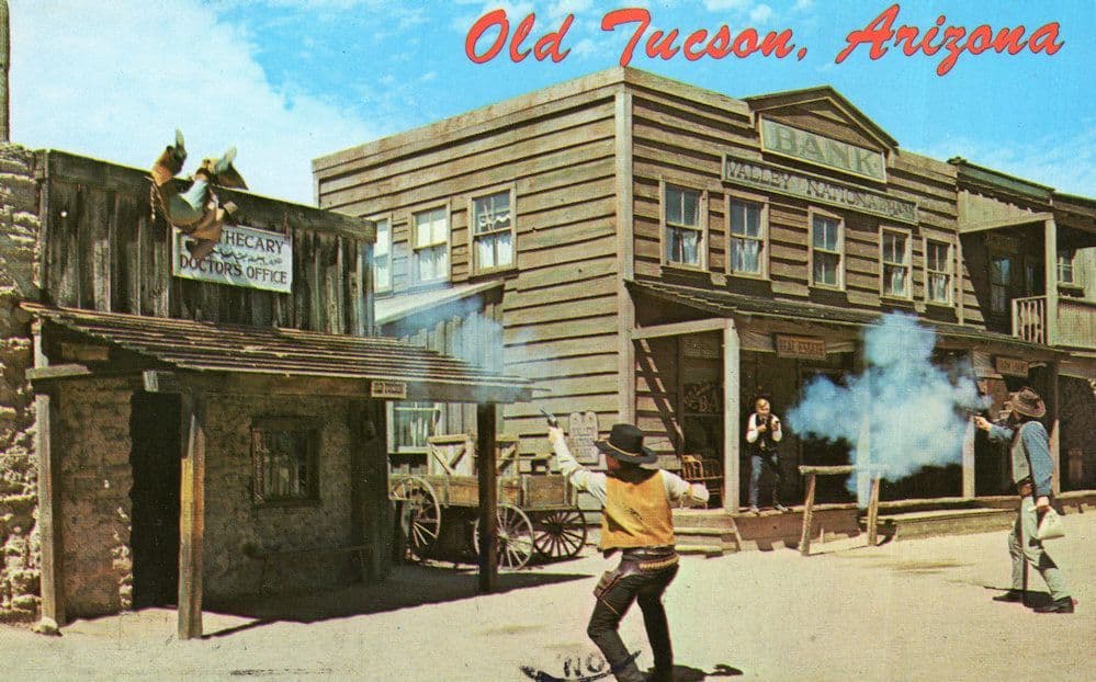 The Bank Holdup Texas Arizona Cowboy Western TV Actor Postcard