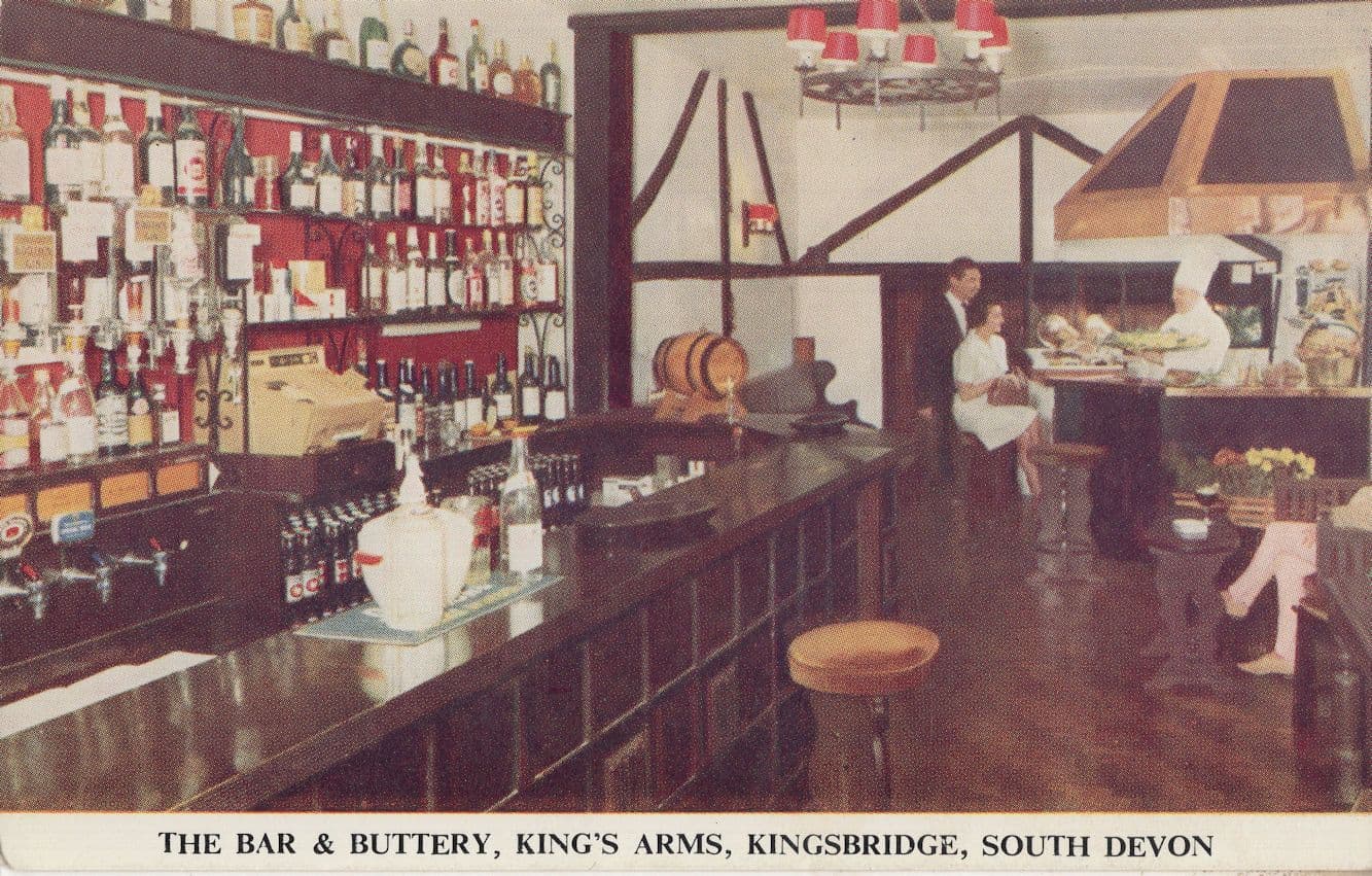The Bar & Buttery Kings Arms Kingsbridge Devon Vintage Pub Postcard