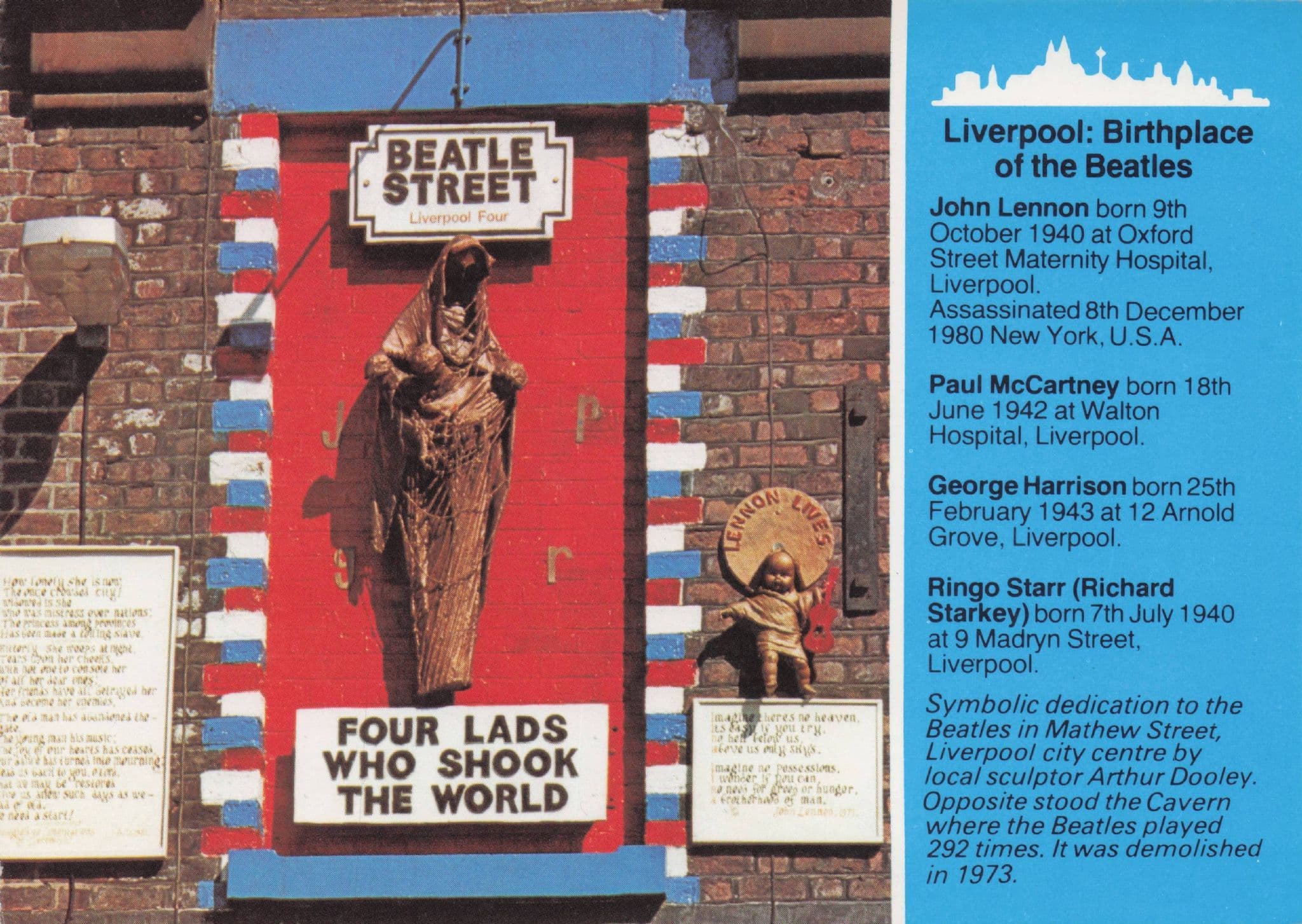 The Beatles Beatle Street Liverpool Street Signs Rare Photo Postcard