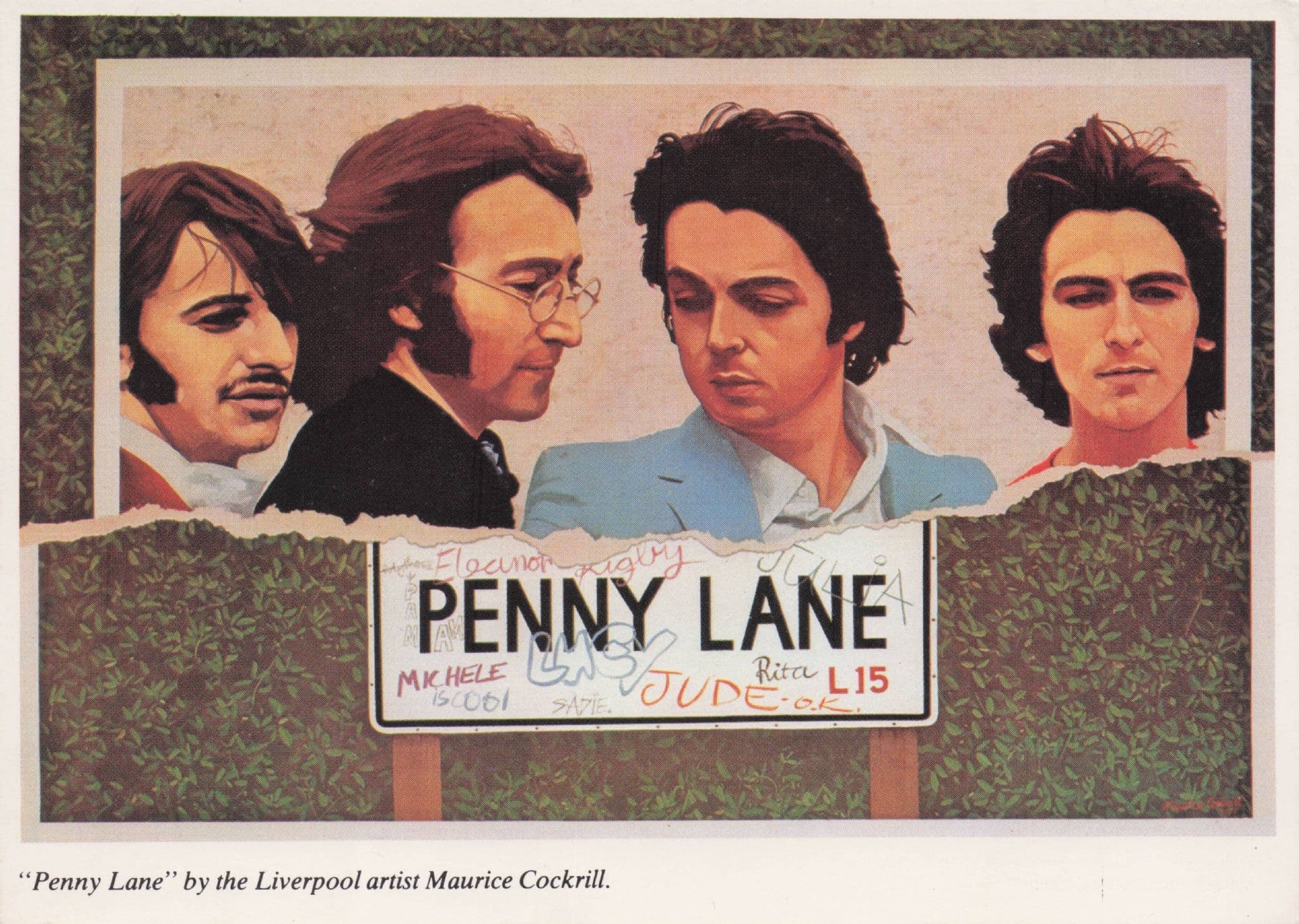 The Beatles Penny Lane Liverpool Artist Rare Music Postcard