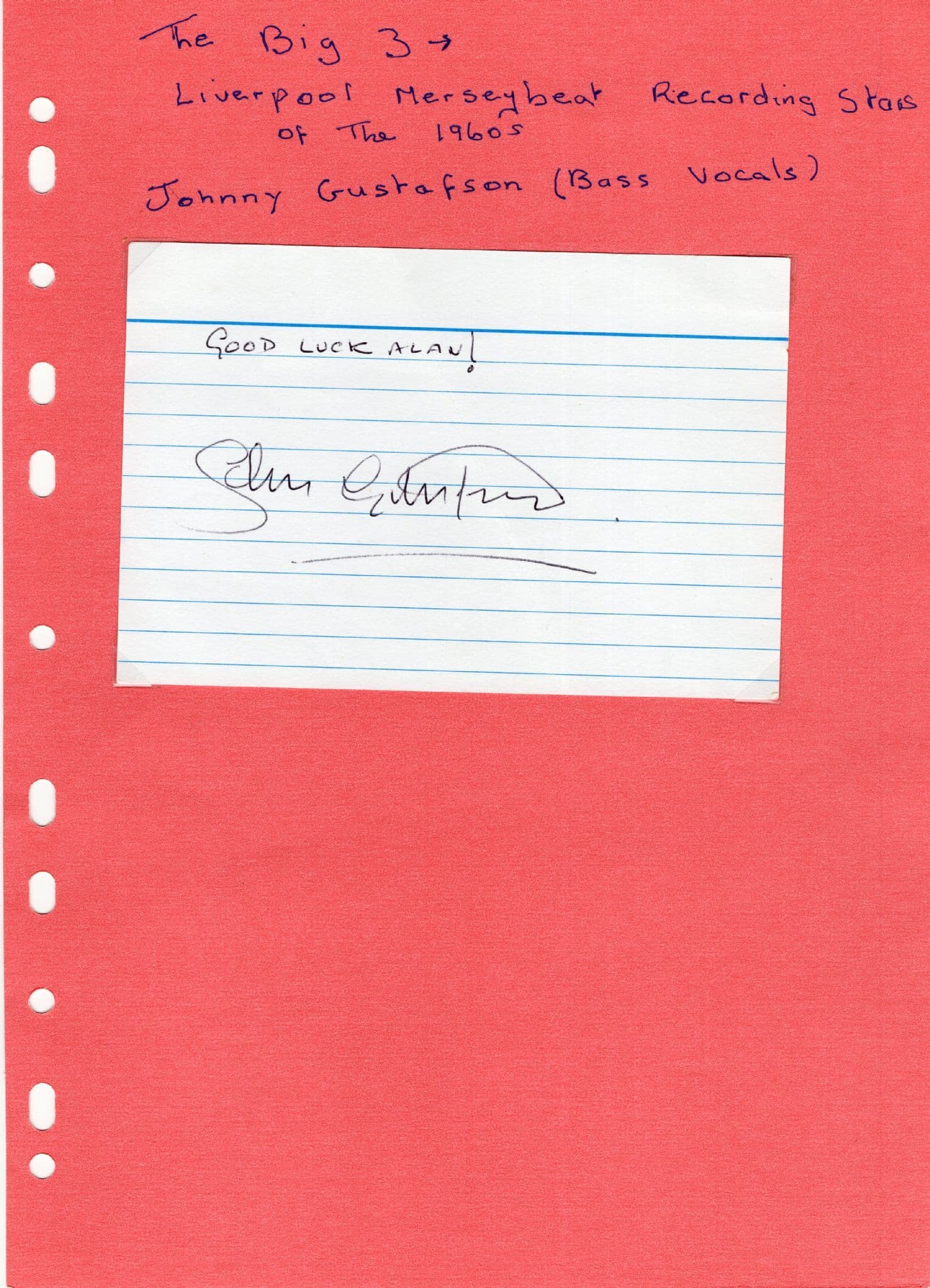 The Big Three Liverpool Merseybeat Beatles Inspired Hand Signed Autograph