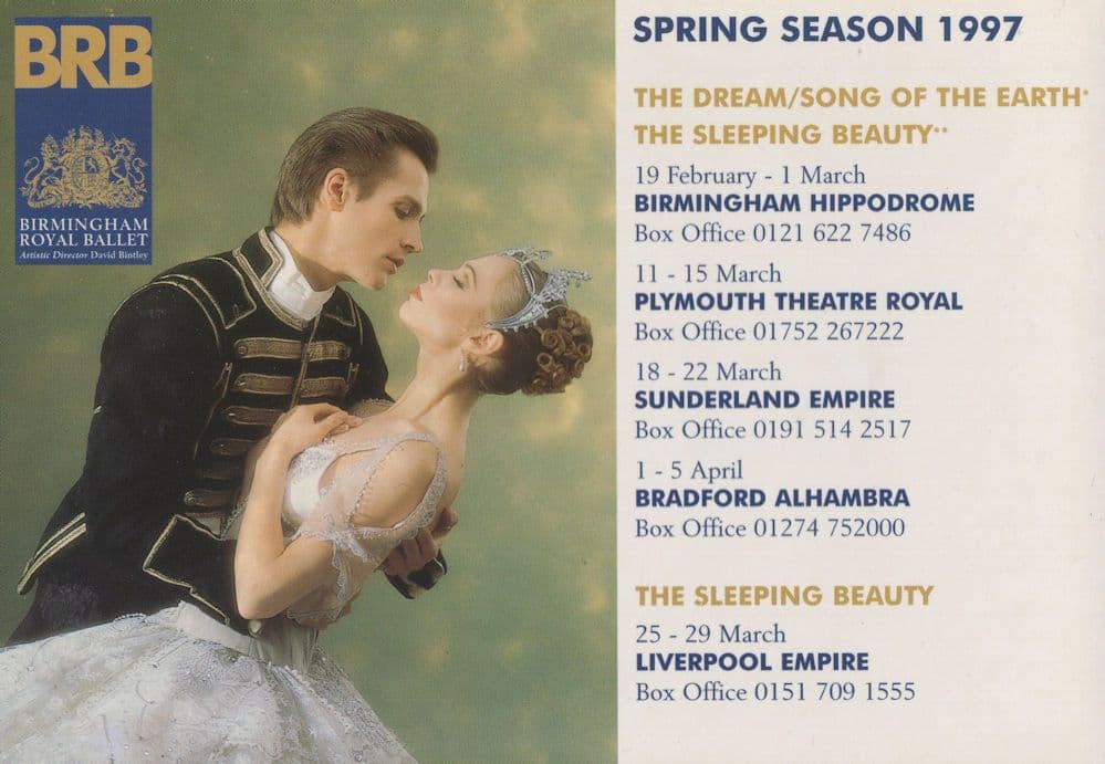 The Birmingham Royal Ballet Live 1997 Tour Advertising Postcard