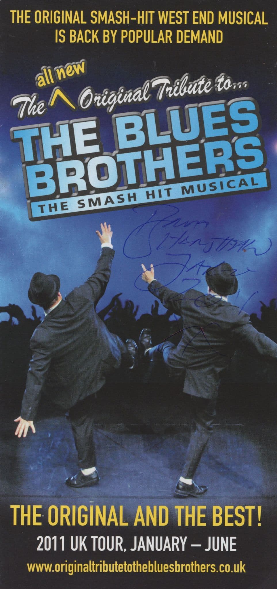 The Blues Brothers Musical DOUBLE Hand Signed Theatre Flyer