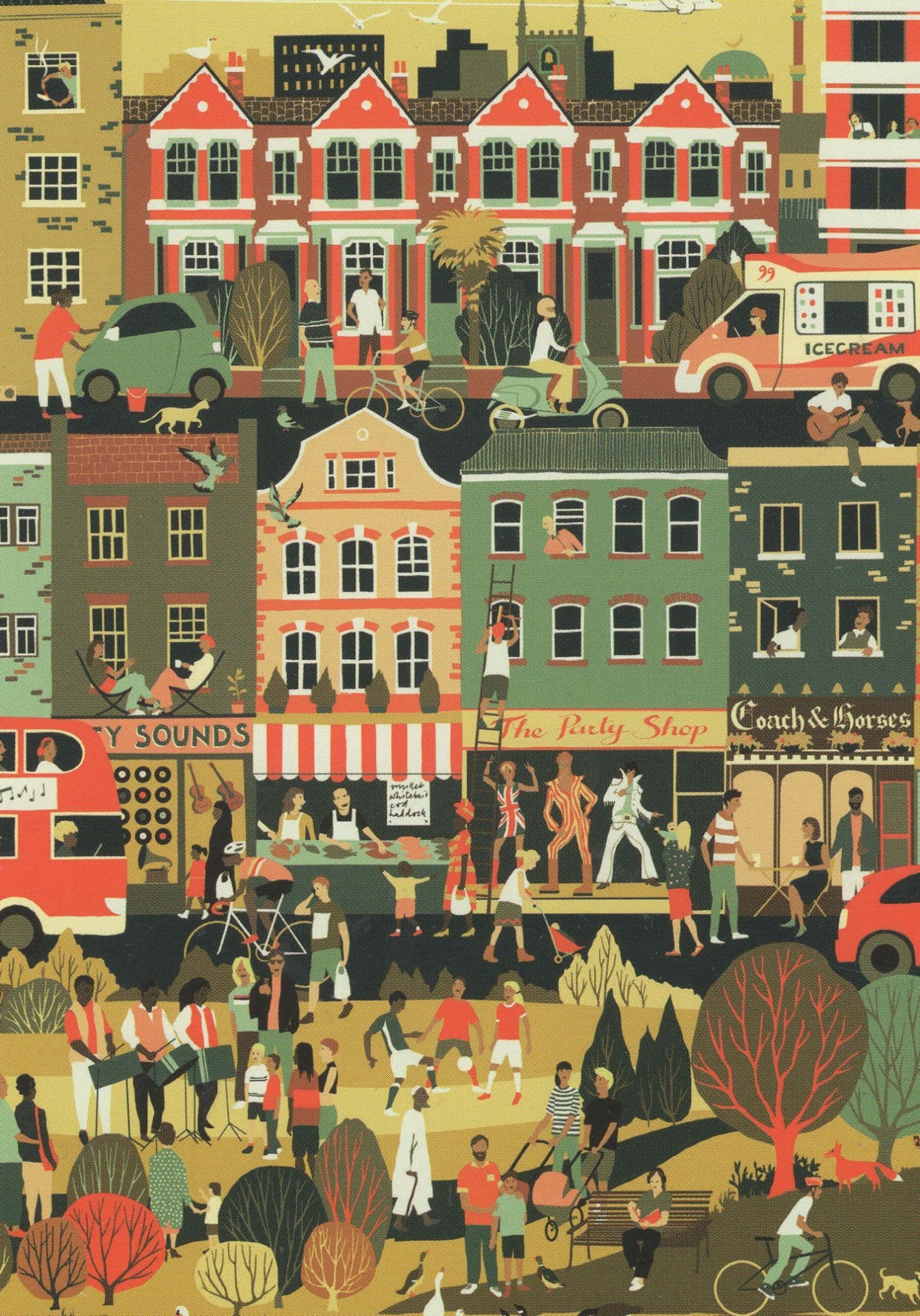 The Body Shop Ice Cream Van London Transport Painting Postcard
