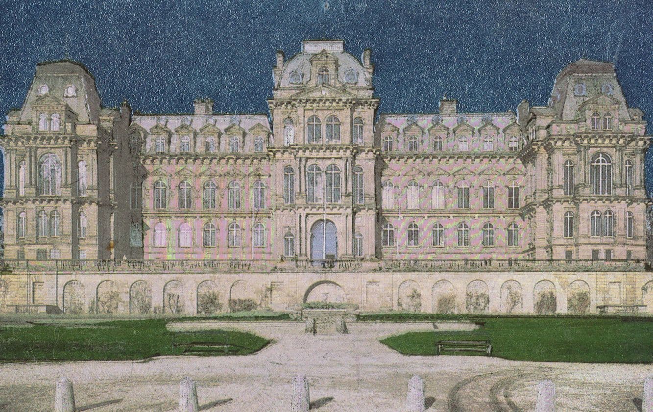 The Bowes Museum County Durham Real Metallic Shine Postcard