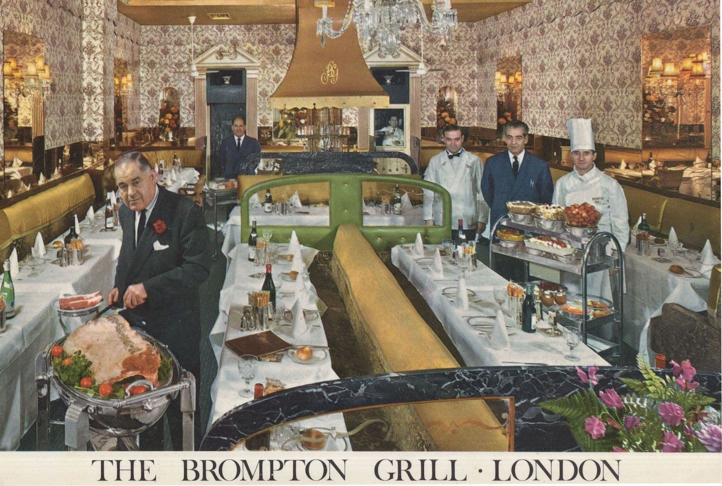 The Brompton Grill London Chef & Owner Rare 1980s Postcard