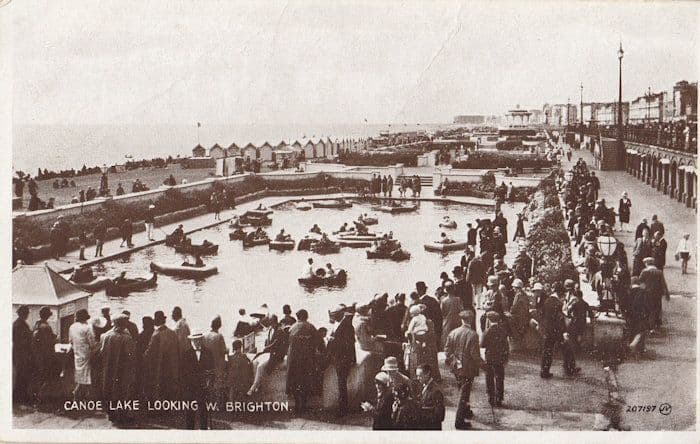 The Canoe Lake Brighton Old Postcard