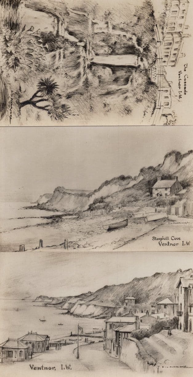 The Cascade Ventnor Isle Of Wight Antique Artist 3x Postcard