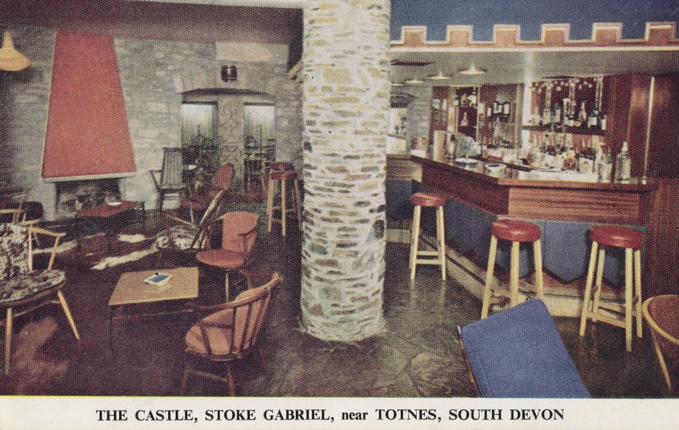 The Castle Stoke Gabriel Totnes South Devon Pub Interior Postcard