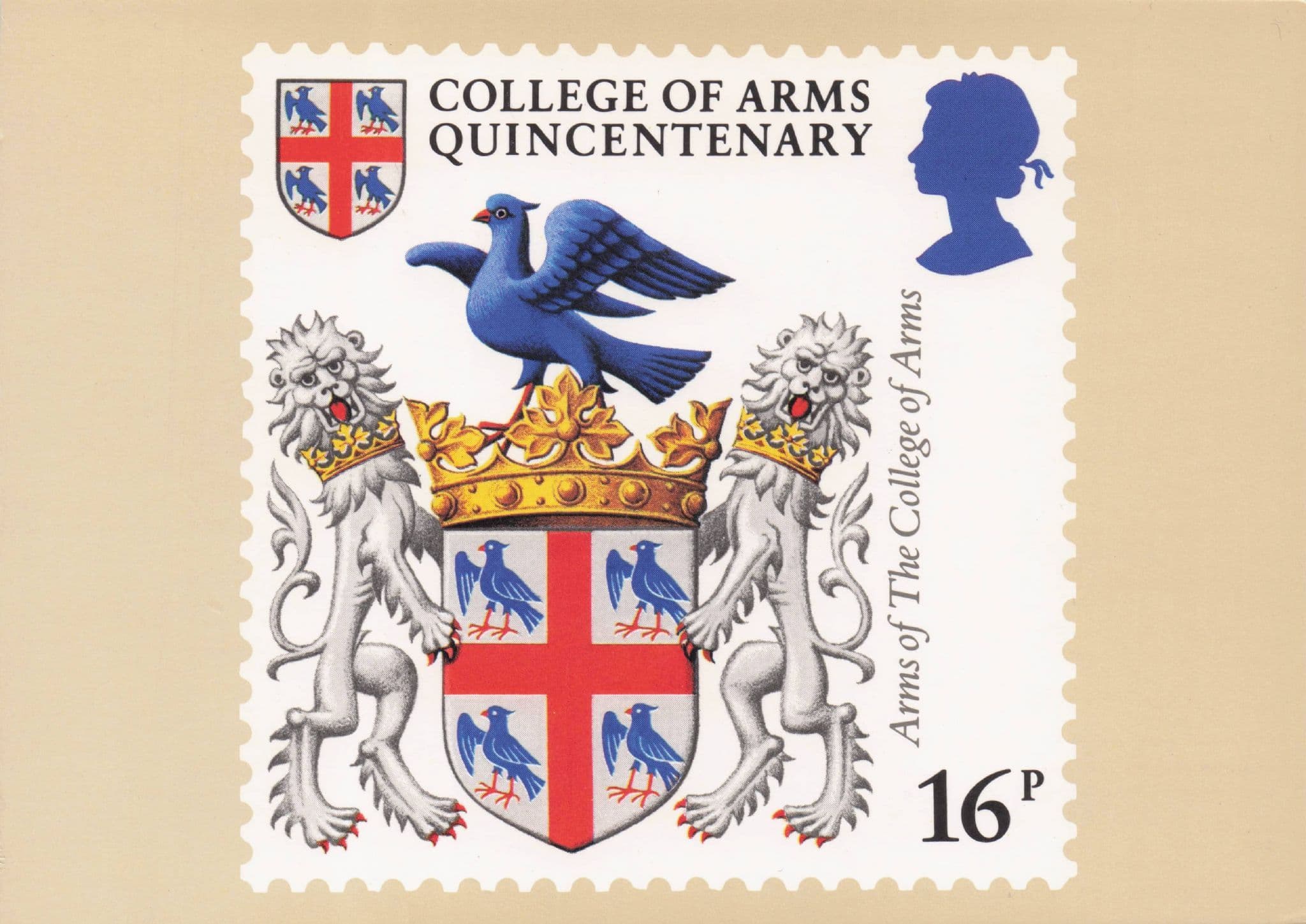 The College Of Arms Shield Heraldry Royal Mail Painting Stamp Postcard