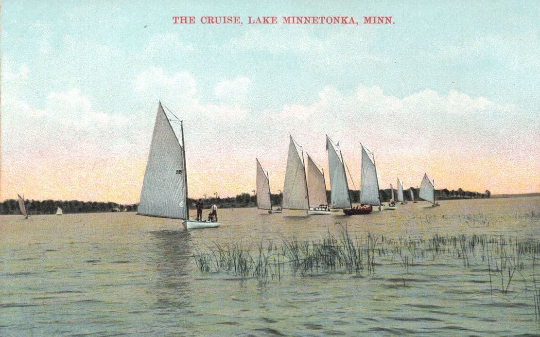 The Cruise Yacht Sailing Race Lake Minnetonka USA Old Postcard