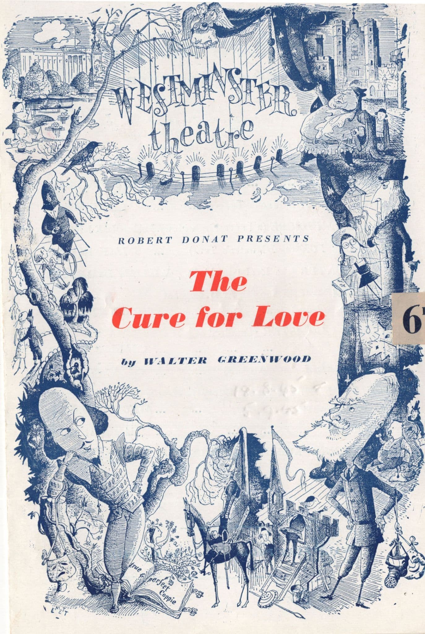 The Cure For Love WW2 1945 Walter Greenwood London Theatre Programme