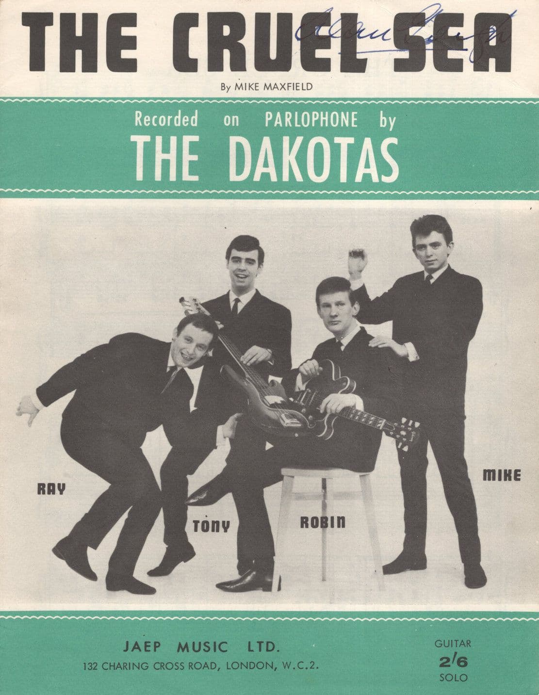 The Dakotas Cruel Sea Vintage Rare Sheet Music